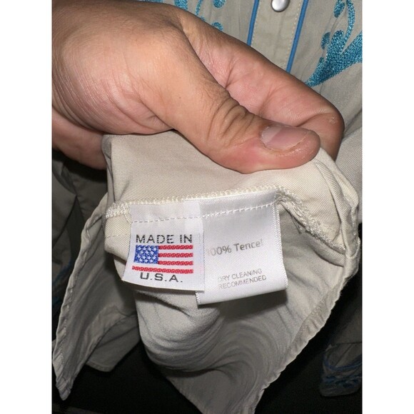 H Bar C Ranchwear Black Label Pearl Snap Womens XL Shirt Heavy Floral Embroidery - Picture 7 of 7